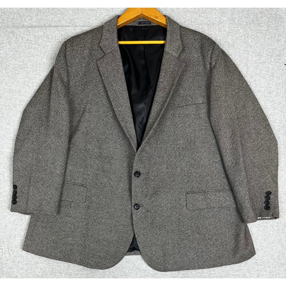 Stafford Sport Coat Mens 54S Short Gray Merino Wool Blazer